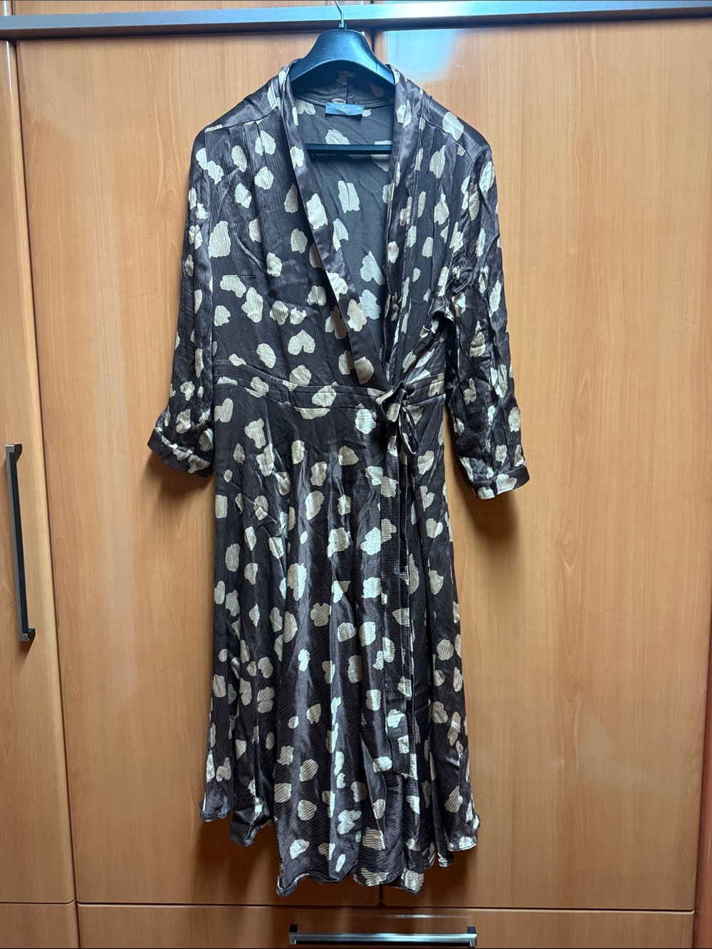Women’s Brown & Cream Wrap Dress